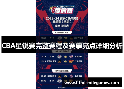 CBA星锐赛完整赛程及赛事亮点详细分析